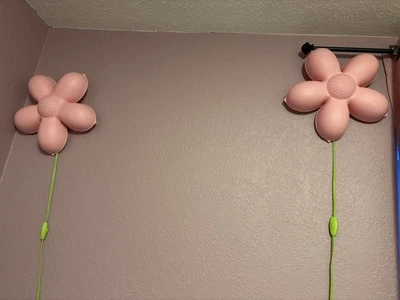 复古宜家 Smila Blomma 粉色花朵壁灯悬挂 14 英寸已测试 2 件装 — 第 1/4 张图片