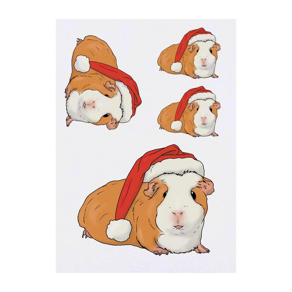 AZEEDA 4 tatuaggi/trasferimenti temporanei 'Santa Guineapig' (TO00066524)