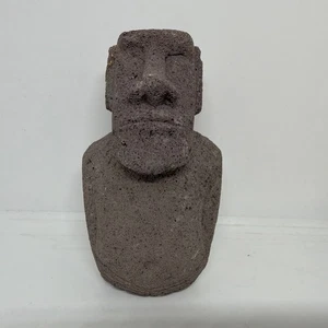 VTG Moai Easter Island Rapa Nui Lava Rock Figure Unmarked 7” Tabletop - Picture 1 of 7