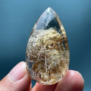 102Ct Curación Raro Claro Color Natural Rutilo Cristal Cuarzo Reiki Espécimen Colgante - Imagen 1 de 9