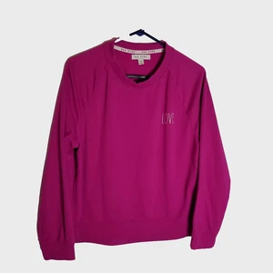 Rae Dunn Sweatshirt Damen Medium dunkelrosa Rundhals Pullover Love - Bild 1 von 7
