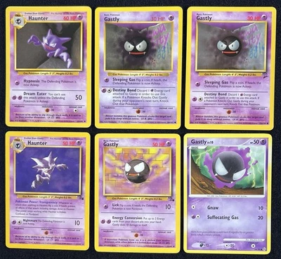1999 Gastly Haunter Vintage Pokemon Card Wotc Base Set 2 Shadowless Lot 6x - LP - Image 1 of 4
