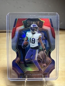 2022 Panini Select #163 Justin Jefferson Red and Blue Prizm Die Cut Silver - Bild 1 von 11