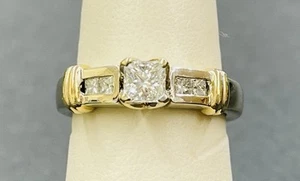14K 2Tone Engagement Ring 70 points in diamonds, ring size 7.25 - Picture 1 of 5