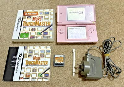 Nintendo DS Lite Pink Console + 1 Game + Stylus + Charger, Very Good Condition - image 1 of 3