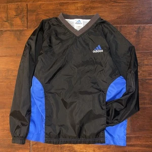 Adidas Wind Breaker Pullover Track Jacket Boys Size Medium Back Embroidered Logo - Picture 1 of 7