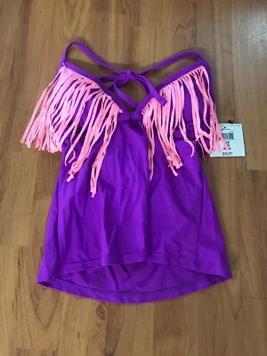 Camiseta de natación Tankini halter con flecos púrpura Op para junior, talla pequeña (3-5) Foto 1 de 4