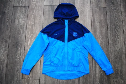 WOMENS MEDIUM ULTRA THIN NIKE FC BARCELONA WINDRUNNER TOP BLUE COLOR FULL ZIP Cover