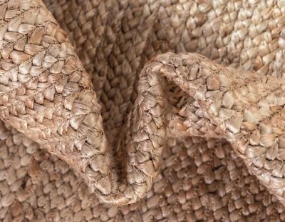 Rug Jute Carpet Mat Farmhouse Natural Handmade Braided Modern Rustic Look - Image 1 of 4