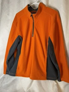 Athletic Works Jacket Sz Men's L (42-44) Orange Fleece & Gray Trim ZIP FRONT - Picture 1 of 3