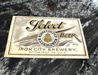 RARE PRE-PROHIBITION IRON CITY SELECT BEER BREWERY BOTTLE LABEL PITTSBURGH PA