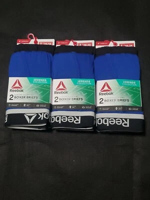 Paquete de 2 calzoncillos boxer cómodos de lujo Reebok Legends Collection grandes (36-38) lote 3 Foto 1 de 4