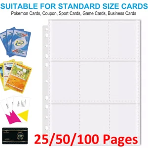 Double-Sided 9-Pocket Pages Trading Card Sleeves Pages Collectors for Pokemon UK - Picture 1 of 16