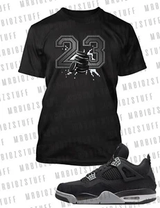 23 Graphic Oreo Sneaker Sport Tee Shirt J4 Black Canvas Big Tall Pro Club Shaka - Picture 1 of 6