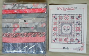 New "Marbella" Block of the Month Quilt Kit + Book, 3 Wishes Fabrics 85"x85" Top - Picture 1 of 9