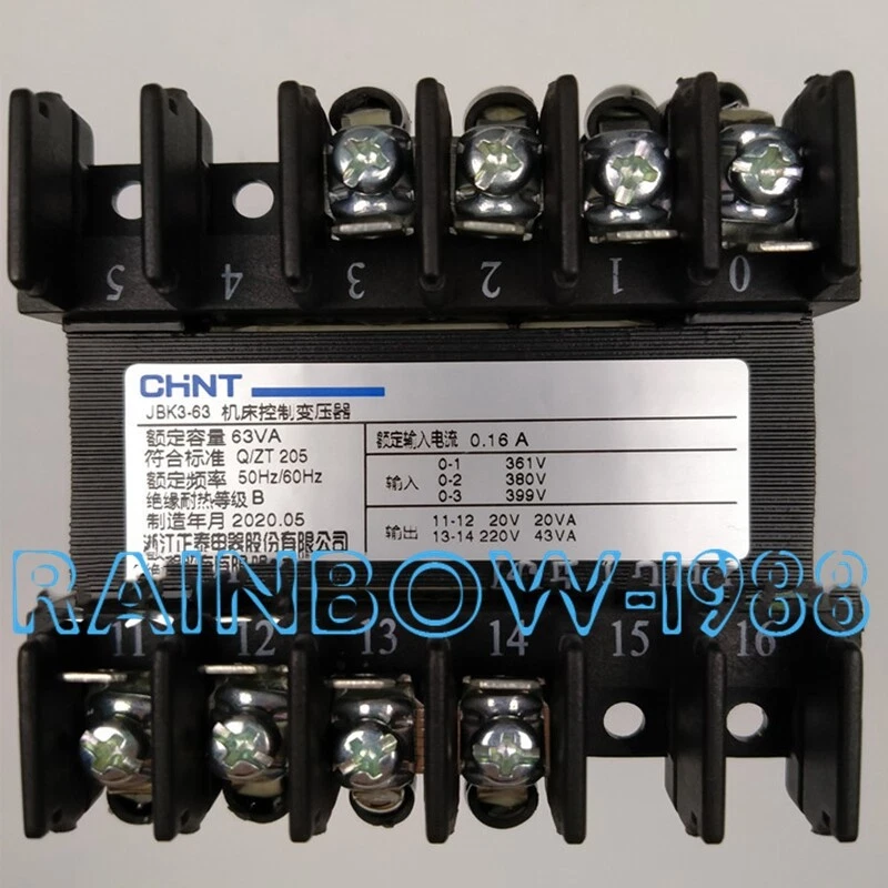 1 PIEZA PARA TRANSFORMADOR DE CONTROL DE MÁQUINA HERRAMIENTA JBK3-63VA 380Vto220V43VA 20V20VA 0.16A Foto 1 de 1