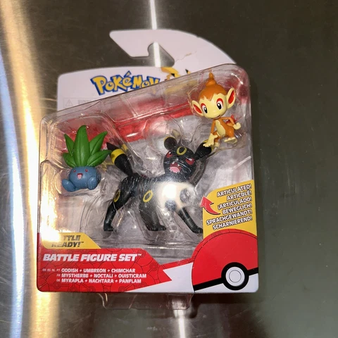 Pokemon Battle Action Figure 3 Pack Set Oddish Umbrein Chimchar  New Cover