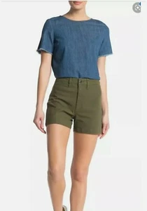 Neu Madewell Größe 30 Emmett Shorts olivgrün hoher Bund - Bild 1 von 12