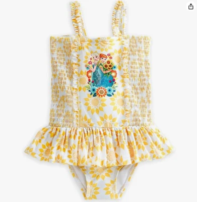 Disney Store Niñas Talla 5/6 Traje de baño de una pieza 🩱 Frozen Anna Elsa Traje de baño Foto 1 de 4