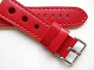 Rot Loch 22mm Leder Rallye SPORT Uhrenband Armband  - Bild 1 von 6