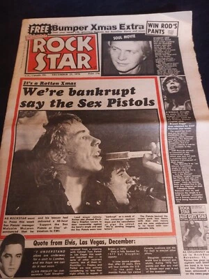 CHRISTMAS 1976 : NATIONAL ROCKSTAR Magazine Sex Pistols Lik Nme Record Mirror - Image 1 of 4