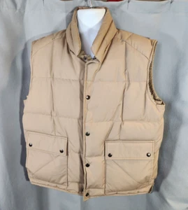 Wear Guard Rugged Vest Mens XL Beige Puffer Duck Down Waterfowl Snaps Outdoors - Picture 1 of 10