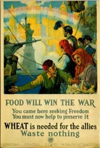 WWI Repro Poster Postcard “FOOD WILL WIN THE WAR”, Poster by C.E. Chambers MINT - Picture 1 of 2