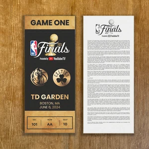 2024 NBA FINALS Celtics vs Mavericks Replica Customizable Ticket Stub Any Seat - Picture 1 of 3