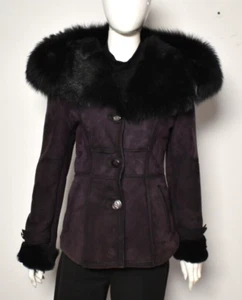 Luxus Designer Lammfelljacke mit echtem Fuchspelz mit Kapuze Gr.34 NEU - Bild 1 von 7