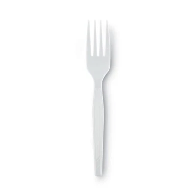 Dixie FM217 Heavy Mediumweight Plastic Fork - White (1000/Carton) New