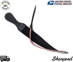 BARBER SALON LEATHER SHARPENING STROP/BELT/STRAP THROAT RAZOR BLADE SHAVING CUT - Picture 1 of 6