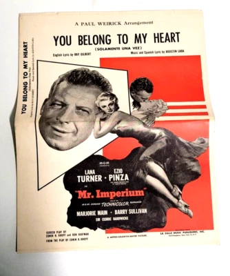 Mr. Imperium Movie Poster Big Band Sheet Music Book for 11 Instruments 1951 - Image 1 of 3