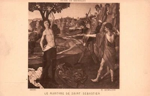 Le Martyre De Saint Sebastien Painting Artwork H. Memling Vintage Postcard - Picture 1 of 2