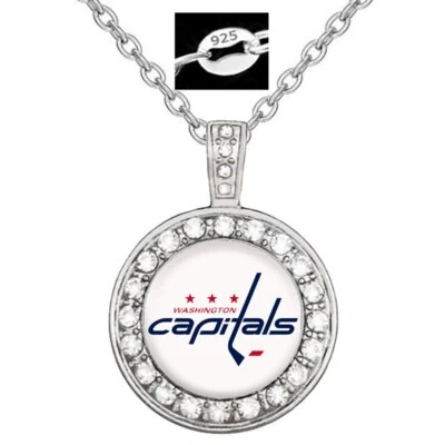 Washington Capitals Women's 925 Sterling Silver Necklace Hockey Jewelry Gift D18 - Image 1 of 4