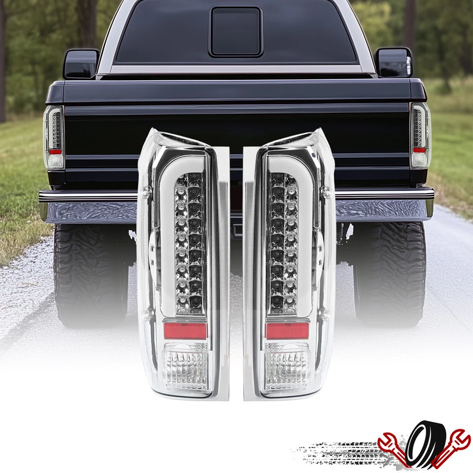 For Ford F150 F250 F350 Bronco 1990-1997 LH & RH Tail Lights Brake Lamps LED - Image 1 of 4
