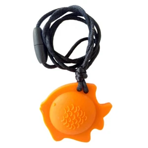 Chubuddy Fish Chewy Pendant With Breakaway Clasp Necklace- Terra-Cotta - Picture 1 of 5