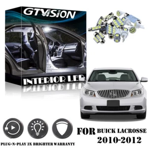 Kit de paquete de 22 luces interiores LED blancas brillantes para Buick Lacrosse 2010-2012 - Imagen 1 de 12