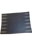 Place & Time 7 Placemats Navy Blue White Solid Stripe 100% Cotton 13"x 19" New