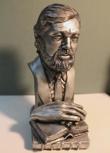 JULIO CORTAZAR silver BUST SCULPTURE 5" FIGURE ART WRITER LITERATURE ARGENTINA - Picture 1 of 24