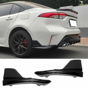 2X For Corolla Sedan 2019-2023 Glossy Black Rear Bumper Lip Side Skirt Splitters - Foto 1 di 6