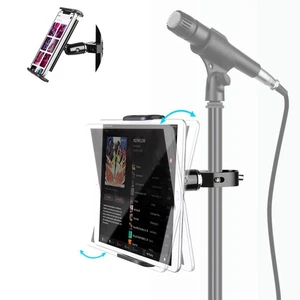 Supporto iPad in Metallo per Supporto Microfono, Supporto Microfono Regolabile a 360° Supporto Tablet, Alluminio... - Foto 1 di 9