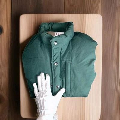 Vintage Orvis Puffer Vest Mens M Green Goose Down Snap Zip Vintage 80s Outdoors - Image 1 of 4