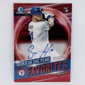 2021 Bowman RED REFRACTOR AUTO /5 Rookie of the Year Favorites Sam Huff (RC) SSP - Picture 1 of 2