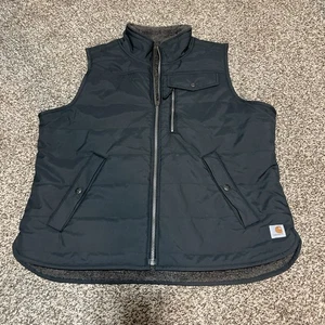 Carhartt Sherpa Lined Utility Vest Women's SZ-LARGE  Black Reversible 2020 - Picture 1 of 7