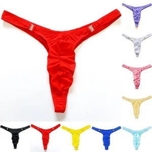 Men T-Back Bikini Briefs Low Waist Pouch Thongs G-string Underwear Sexy Knickers - Picture 1 of 12