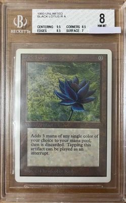 BGS 8 MTG 1993 Black Lotus R A Unlimited Vintage Magic: The Gathering English - Imagen 1 de 4