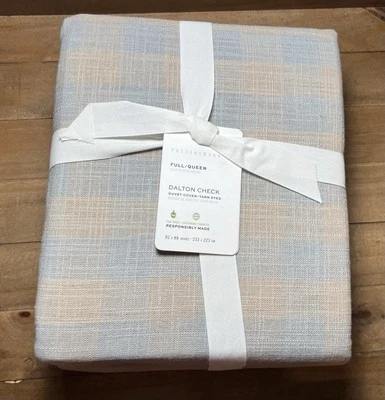 Edredón Pottery Barn Dalton Check completo/queen azul Foto 1 de 2