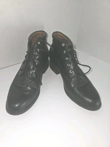 Ariat Competitor Women 7.5B Western Lace Up Roper Boots Black Leather - Picture 1 of 6