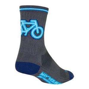Sockguy Neon SGX6 Socks, Gray - 10-13 - Picture 1 of 1