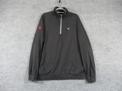 Travis Mathew Sweater Mens Large Black Half Zip Pullover Golf Performance Hawks - Image 1 of 4